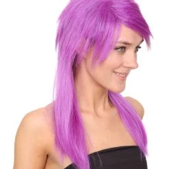 HPO Men's Womens Glamour Wig | Purple Stage/Event Fancy Halloween Wig | Premium Breathable Capless Cap