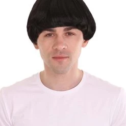 HPO 60's Iconic Rock Band Mens Wig | Black Celebrity Wig | Premium Breathable Capless Cap Men's