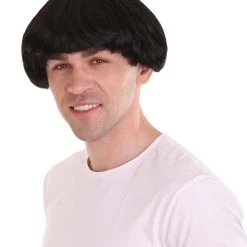 HPO 60's Iconic Rock Band Mens Wig | Black Celebrity Wig | Premium Breathable Capless Cap Men's