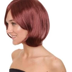 HPO French Women Wig | Short Wine Red Bob Wig | Premium Breathable Capless Cap 11 HPO French Women Wig | Short Wine Red Bob Wig | Premium Breathable Capless Cap