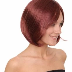 HPO French Women Wig | Short Wine Red Bob Wig | Premium Breathable Capless Cap 13 HPO French Women Wig | Short Wine Red Bob Wig | Premium Breathable Capless Cap