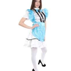 HPO Adult Women's Anime Cosplay French Maid Fancy Uniform Costume | Lake Blue Cosplay Costume