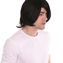 HPO King Of Pop Mens Wig | Black Pop Star Celebrity Wig | Premium Breathable Capless Cap Men's 16 HPO King Of Pop Mens Wig | Black Pop Star Celebrity Wig | Premium Breathable Capless Cap Men's