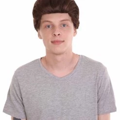 HPO Vampire Mens Wig | Black All Back Cosplay Halloween Wig | Premium Breathable Capless Cap Men's