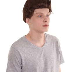 HPO Vampire Mens Wig | Black All Back Cosplay Halloween Wig | Premium Breathable Capless Cap Men's