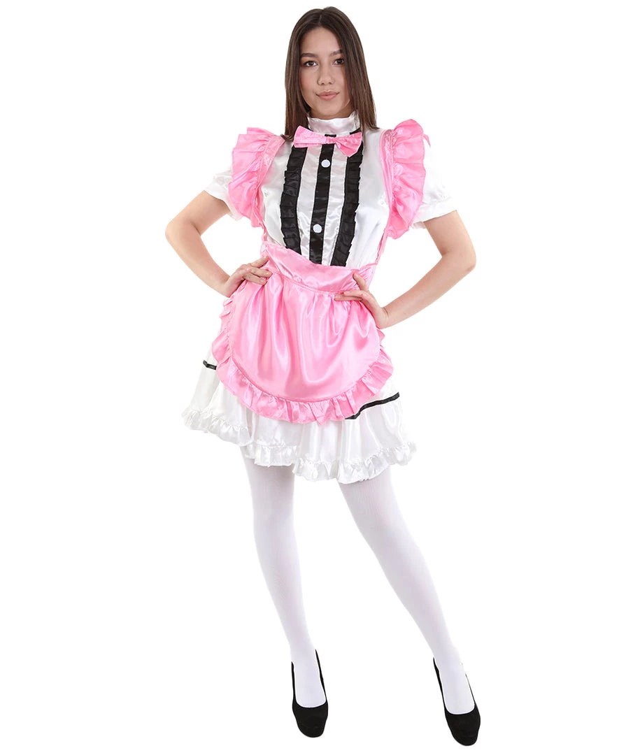 HPO Adult Women's Anime Cosplay French Maid Fancy Uniform Costume | Dark Pink Cosplay Costume 2 HPO Adult Women's Anime Cosplay French Maid Fancy Uniform Costume | Dark Pink Cosplay Costume