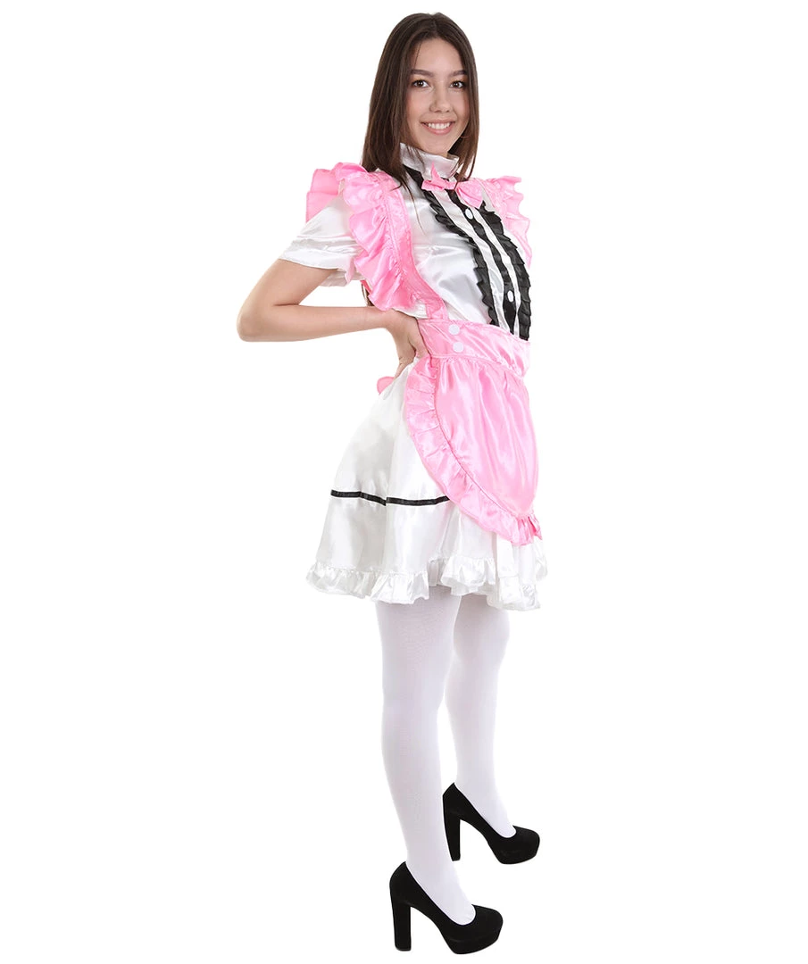 HPO Adult Women's Anime Cosplay French Maid Fancy Uniform Costume | Dark Pink Cosplay Costume 7 HPO Adult Women's Anime Cosplay French Maid Fancy Uniform Costume | Dark Pink Cosplay Costume