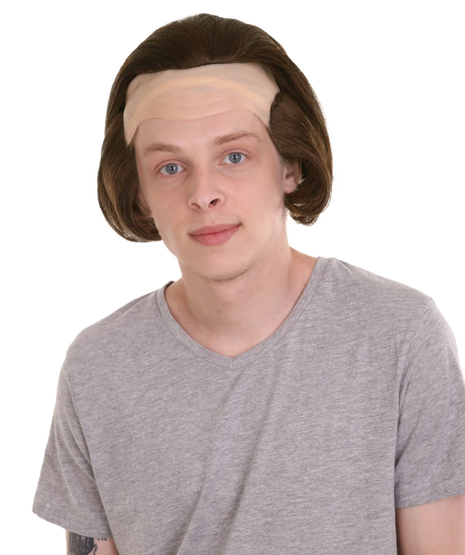 HPO Horror Movie Mens Wig | Dark Auburn Wig With Bald Cap 1 HPO Horror Movie Mens Wig | Dark Auburn Wig With Bald Cap