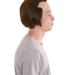 HPO Horror Movie Mens Wig | Dark Auburn Wig With Bald Cap 14 HPO Horror Movie Mens Wig | Dark Auburn Wig With Bald Cap