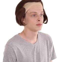 HPO Men's Men Half Bald Wig Brown Cosplay Halloween Wig