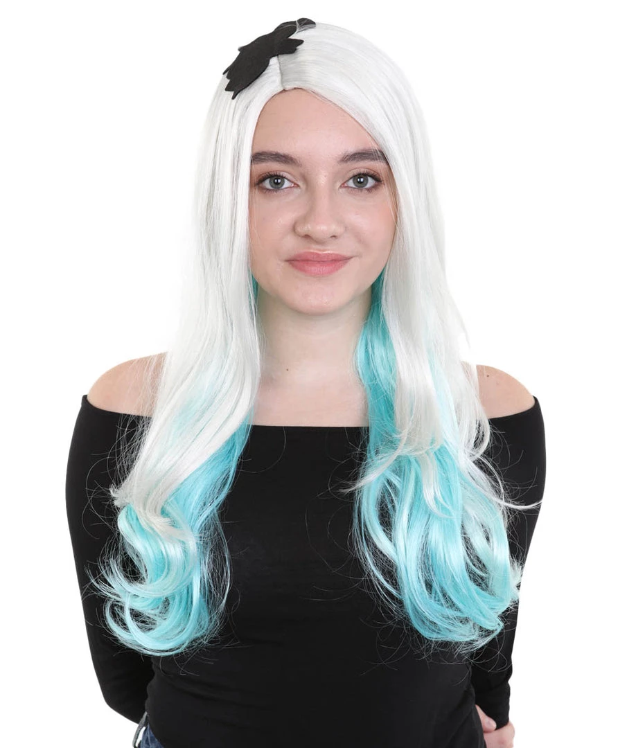 HPO Long Since Womens Wig | Blue & Blonde Celebrity Wig | Premium Breathable Capless Cap 1 HPO Long Since Womens Wig | Blue & Blonde Celebrity Wig | Premium Breathable Capless Cap