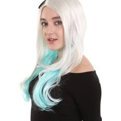 HPO Long Since Womens Wig | Blue & Blonde Celebrity Wig | Premium Breathable Capless Cap