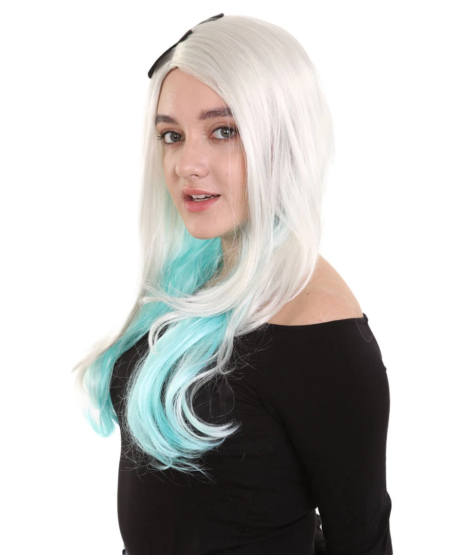 HPO Long Since Womens Wig | Blue & Blonde Celebrity Wig | Premium Breathable Capless Cap 2 HPO Long Since Womens Wig | Blue & Blonde Celebrity Wig | Premium Breathable Capless Cap