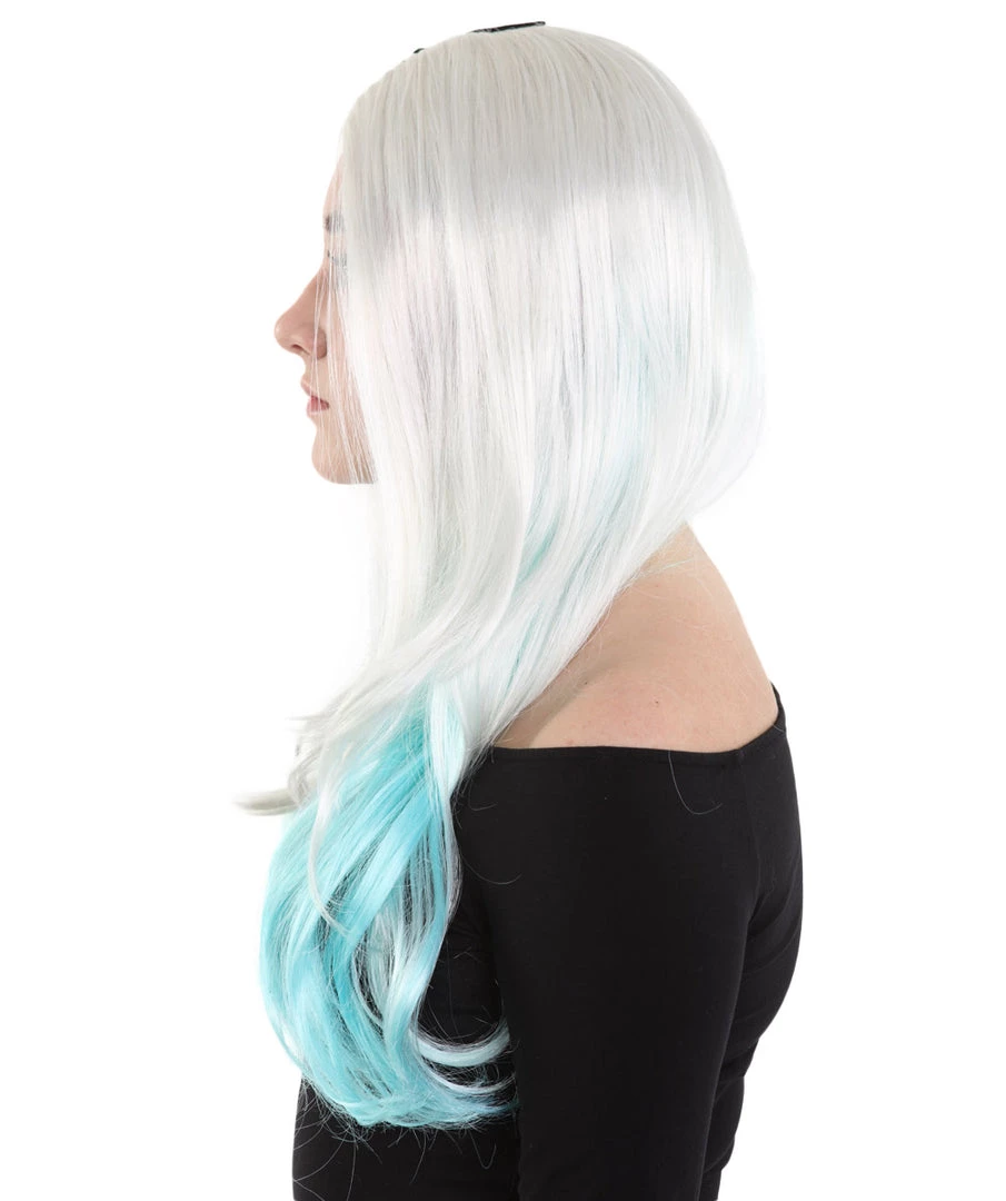 HPO Long Since Womens Wig | Blue & Blonde Celebrity Wig | Premium Breathable Capless Cap 3 HPO Long Since Womens Wig | Blue & Blonde Celebrity Wig | Premium Breathable Capless Cap