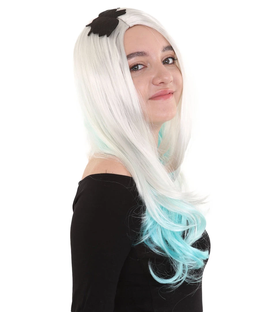 HPO Long Since Womens Wig | Blue & Blonde Celebrity Wig | Premium Breathable Capless Cap 5 HPO Long Since Womens Wig | Blue & Blonde Celebrity Wig | Premium Breathable Capless Cap