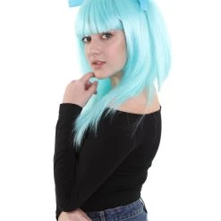 HPO Game Womens Wig | Light Blue Cosplay Wig | Premium Breathable Capless Cap Men's