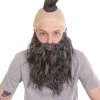 HPO Dwarf Anime Mens Wig | Full Beard And Mustaches Set Wig Men's