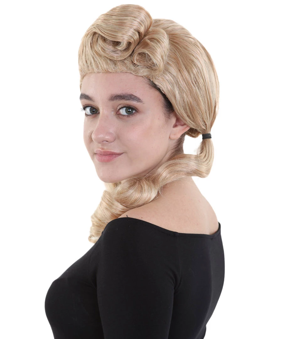 HPO Men's Singer Womens Blonde Ponytail Wig | Pop Star Rock Wig | Premium Breathable Capless Cap 3 HPO Men's Singer Womens Blonde Ponytail Wig | Pop Star Rock Wig | Premium Breathable Capless Cap
