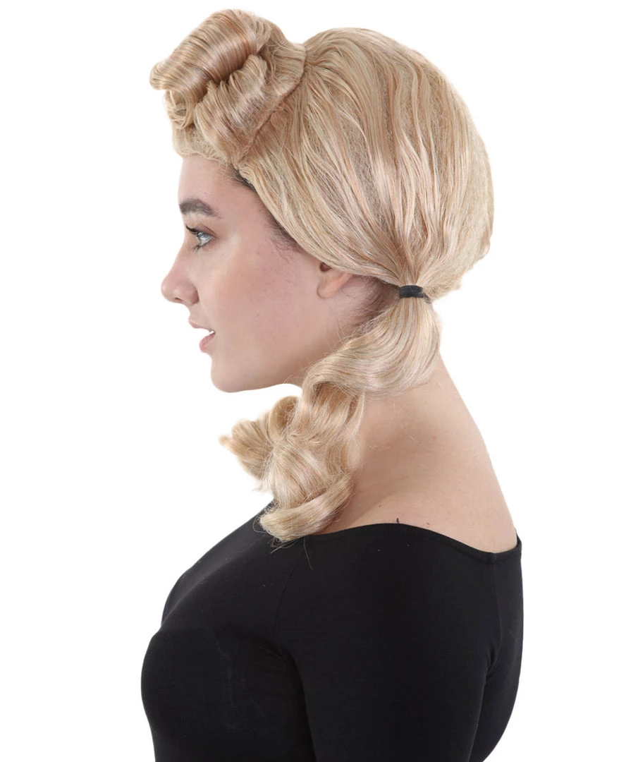 HPO Men's Singer Womens Blonde Ponytail Wig | Pop Star Rock Wig | Premium Breathable Capless Cap 4 HPO Men's Singer Womens Blonde Ponytail Wig | Pop Star Rock Wig | Premium Breathable Capless Cap