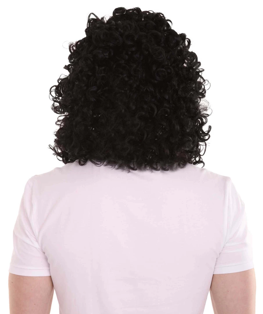 HPO Men's Men Curly Rockstar Wig Black | Premium Breathable Capless Cap 4 HPO Men's Men Curly Rockstar Wig Black | Premium Breathable Capless Cap