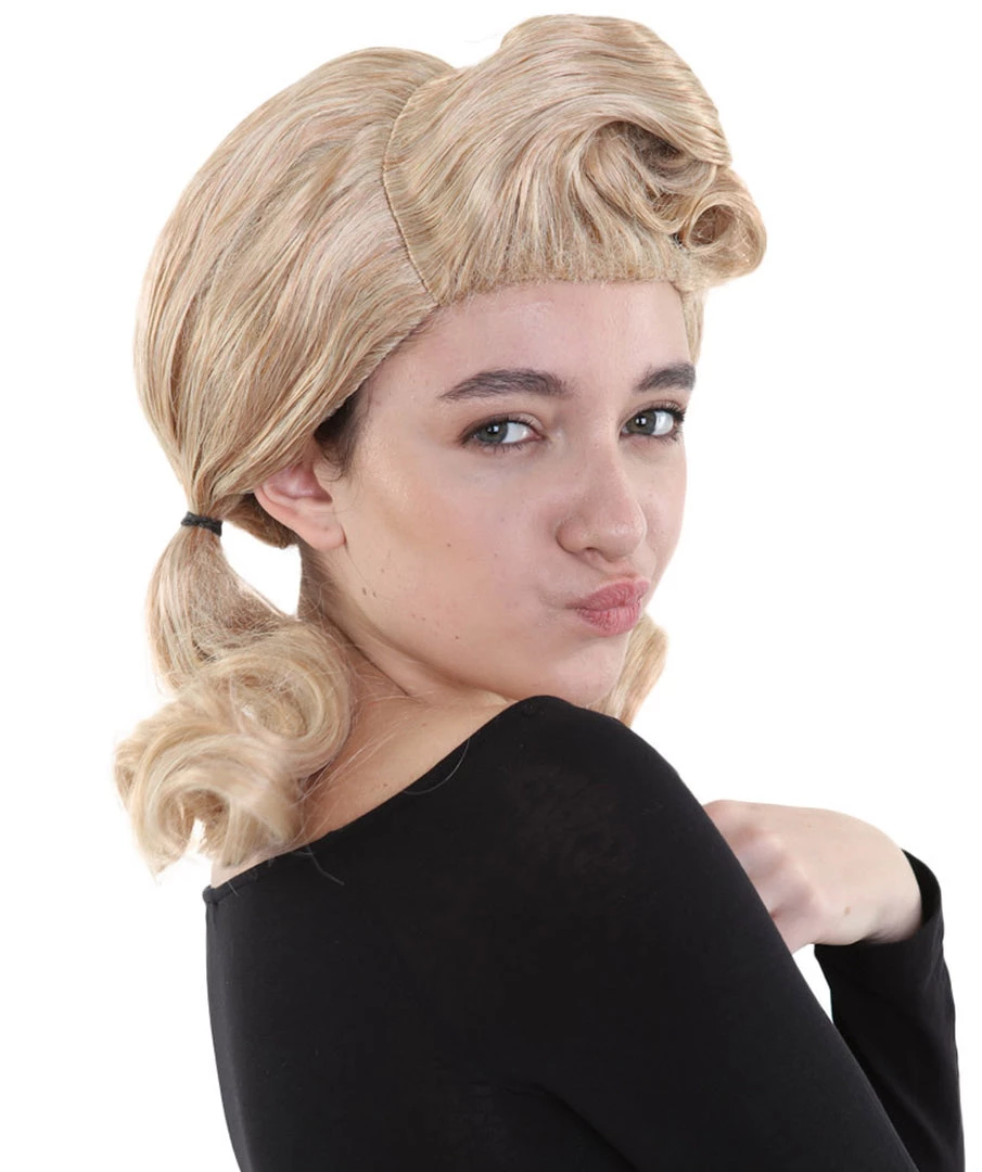 HPO Men's Singer Womens Blonde Ponytail Wig | Pop Star Rock Wig | Premium Breathable Capless Cap 7 HPO Men's Singer Womens Blonde Ponytail Wig | Pop Star Rock Wig | Premium Breathable Capless Cap