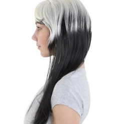 HPO Men's New Rave Long Womens Wig | Blonde Black Long Cosplay Halloween Wig | Premium Breathable Capless Cap 11 HPO Men's New Rave Long Womens Wig | Blonde Black Long Cosplay Halloween Wig | Premium Breathable Capless Cap