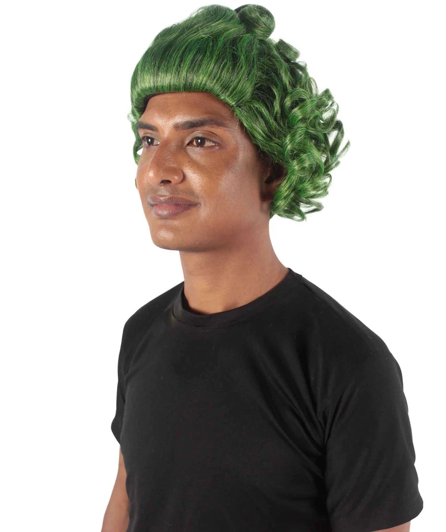 HPO Men's Green Mens Wig | Movie Cosplay Halloween Wig | Premium Breathable Capless Cap 2 HPO Men's Green Mens Wig | Movie Cosplay Halloween Wig | Premium Breathable Capless Cap