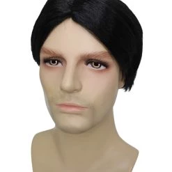 BC Nerd | Men's Black Color Straight Middle Part Nerd Wig