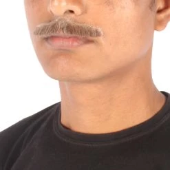 Men's Natural Mustache | Brown Human Facial Hair | HPO