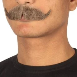 HPO Men's HandLebar Style Moustache Set | Brown Cosplay Facial Hair
