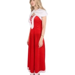 HPO Men's Adult Women Luxury Miss Santa Costume | Red & White Christmas Costume 11 HPO Men's Adult Women Luxury Miss Santa Costume | Red & White Christmas Costume