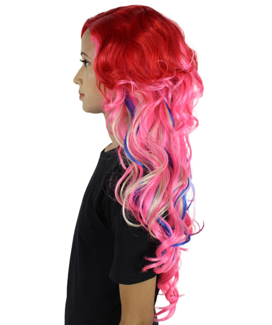 HPO Men's Red-Pink Womens Wig | Character Cosplay Halloween Wig | Premium Breathable Capless Cap 4 HPO Men's Red-Pink Womens Wig | Character Cosplay Halloween Wig | Premium Breathable Capless Cap