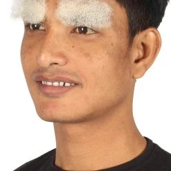 HPO Men's Fancy Style Eyebrow Set | White Cosplay Eyebrow Hair