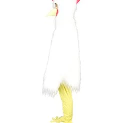Men's HPO White Chicken Costume With Mask - Long Synthetic Fibers