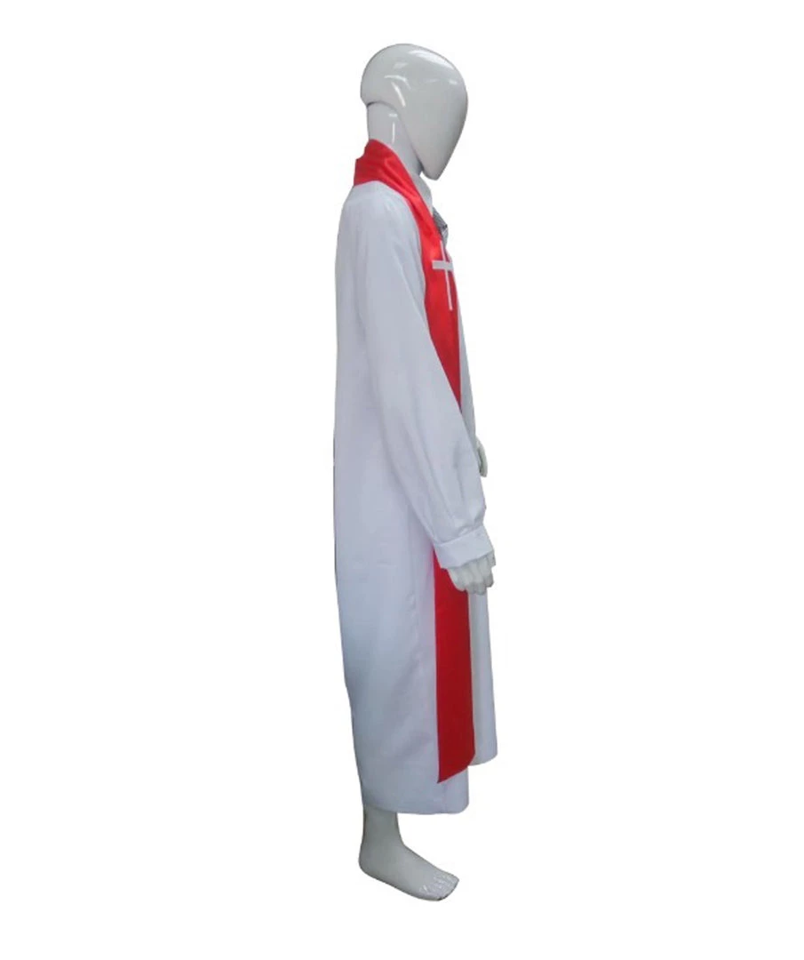 HPO Adult Men's Priest Robe Costume | White & Red Halloween Costume 5 HPO Adult Men's Priest Robe Costume | White & Red Halloween Costume