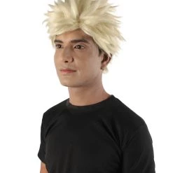 HPO Adult Men's Japanese Superhero Manga Blonde Spiky Wig 11 HPO Adult Men's Japanese Superhero Manga Blonde Spiky Wig