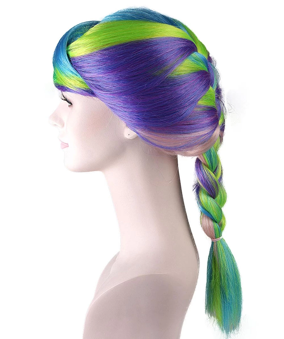 HPO Colorful Babe Sexy Womens Wig | Braided Cosplay Halloween Wig | Premium Breathable Capless Cap Men's 2 HPO Colorful Babe Sexy Womens Wig | Braided Cosplay Halloween Wig | Premium Breathable Capless Cap Men's
