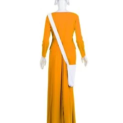 HPO Adult Women's Dress Handmaid With Bag And Bonnet Costume | Orange Cosplay Costume