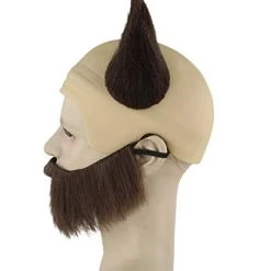 HPO Mighty Viking Mens Wig With Beard Set | Wig With Bald Cap And Horn