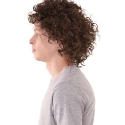 HPO Movie Mens Wig | Black Curly Cosplay Wig | Premium Breathable Capless Cap Men's 11 HPO Movie Mens Wig | Black Curly Cosplay Wig | Premium Breathable Capless Cap Men's