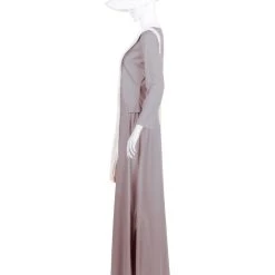 HPO Adult Women's Dress Handmaid Costume With Bag And Bonnet | Grey Cosplay Costume