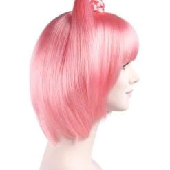 HPO Kawaii Pink Womens Wig | Character Bob Cosplay Halloween Wig | Premium Breathable Capless Cap