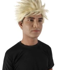 HPO Adult Men's Japanese Superhero Manga Blonde Spiky Wig 15 HPO Adult Men's Japanese Superhero Manga Blonde Spiky Wig
