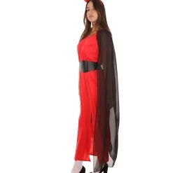 HPO Adult Women's Devil Fancy Dress Scary Costume | Red & Black Halloween Costume