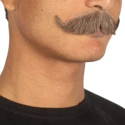 HPO Men's HandLebar Style Moustache Set | Brown Cosplay Facial Hair