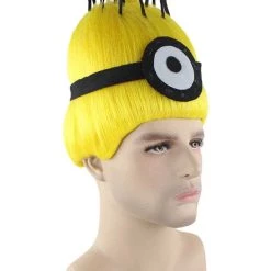 HPO Animation Yellow Mens Wig | Short Yellow Wig | Premium Breathable Capless Cap