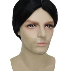 BC Nerd | Men's Black Color Straight Middle Part Nerd Wig