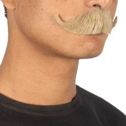 HPO Men's HandLebar Style Moustache Set | Brown Cosplay Facial Hair