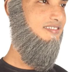 HPO Men's Chin Curtain Style Long Beard Set | Gray Cosplay Beard 5 HPO Men's Chin Curtain Style Long Beard Set | Gray Cosplay Beard