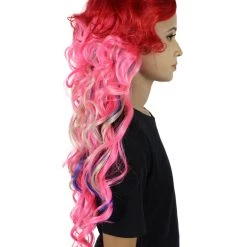 HPO Men's Red-Pink Womens Wig | Character Cosplay Halloween Wig | Premium Breathable Capless Cap 15 HPO Men's Red-Pink Womens Wig | Character Cosplay Halloween Wig | Premium Breathable Capless Cap